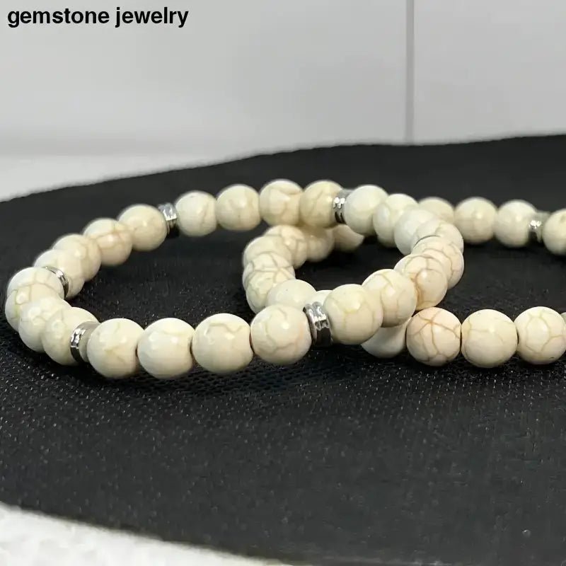 White Turquoise Beaded Bracelet for Elegant Style - Bec Sue Jewelry Shop