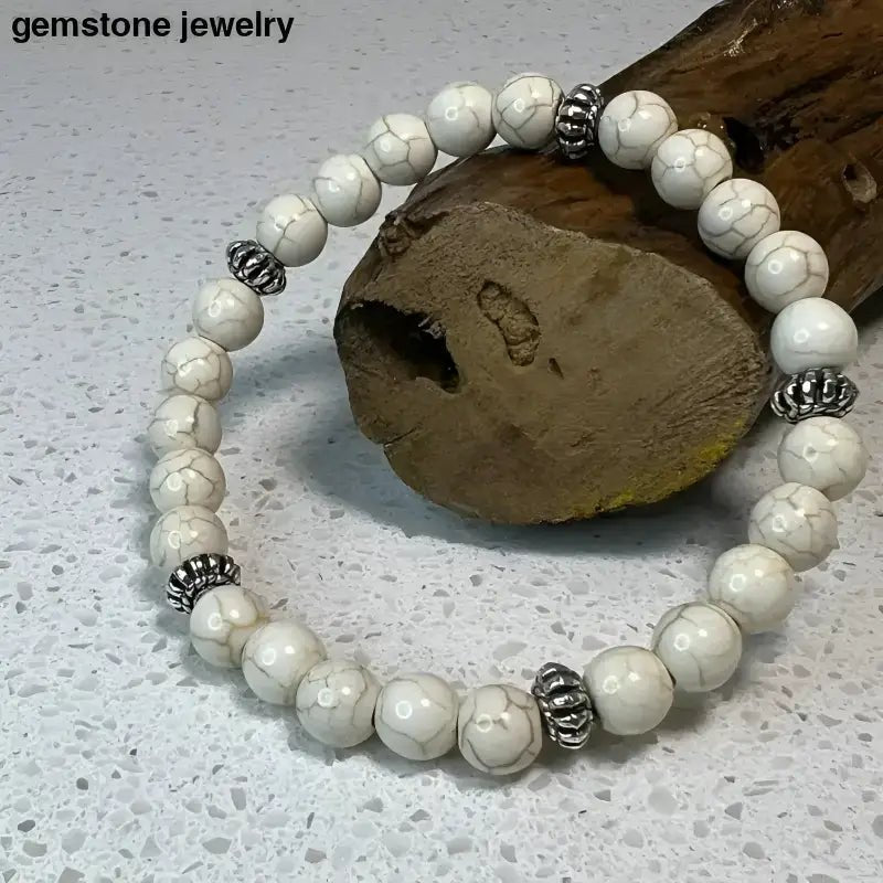 White Turquoise Beaded Bracelet for Elegant Turquoise Jewelry - Bec Sue Jewelry Shop