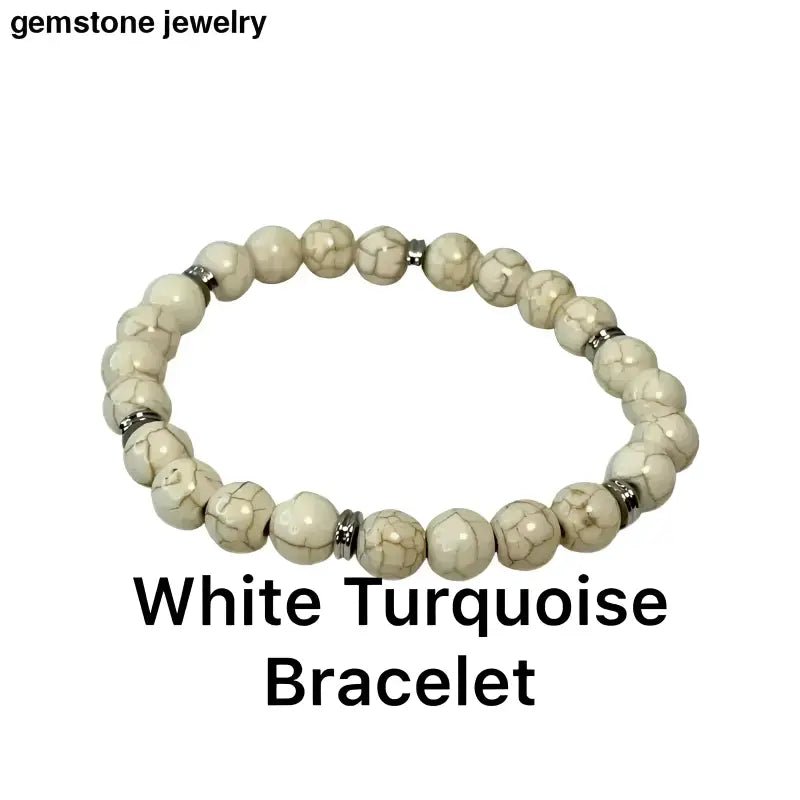 White Turquoise Bracelet with Beads - Bec Sue Jewelry Shop