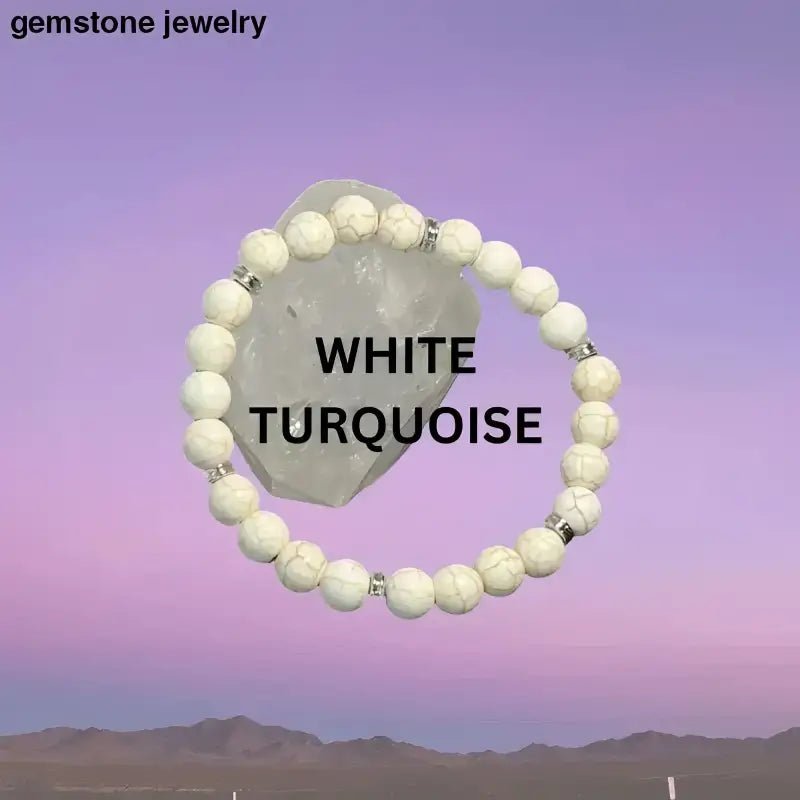 White Turquoise Bracelet with Beads - Bec Sue Jewelry Shop