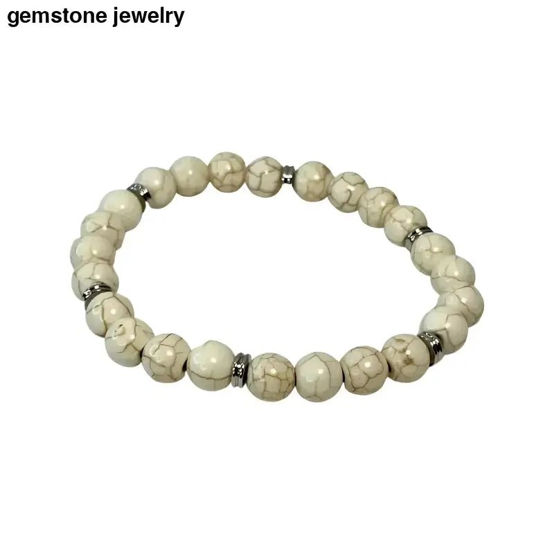 White Turquoise Bracelet with Beads - Bec Sue Jewelry Shop