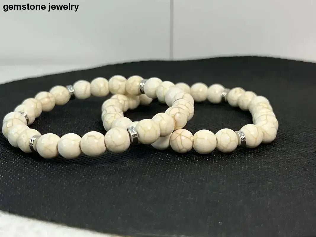 White Turquoise Bracelet with Beads - Bec Sue Jewelry Shop