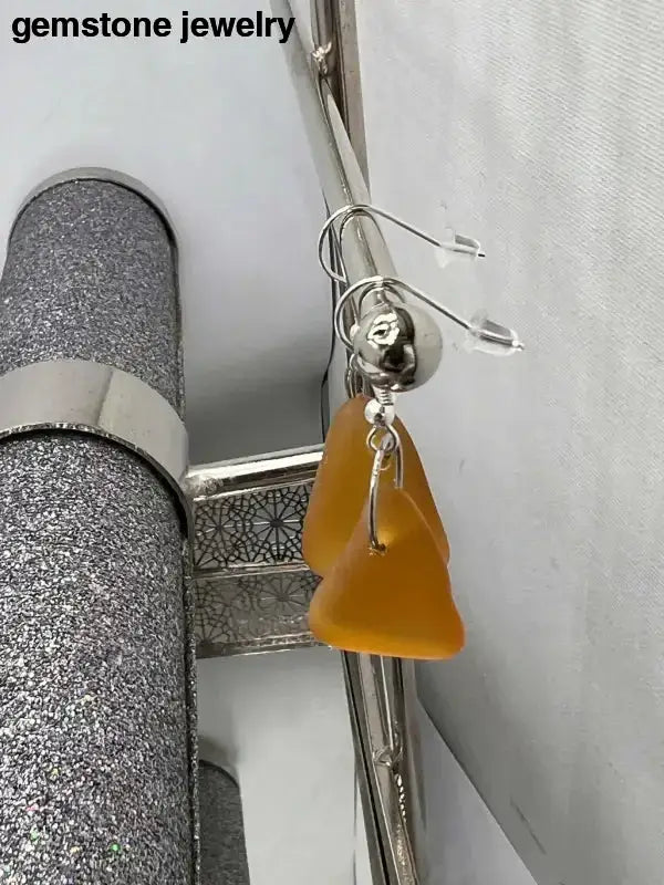 Amber Glass Dangling Earrings for a Stunning Look - Bec Sue Jewelry Shop