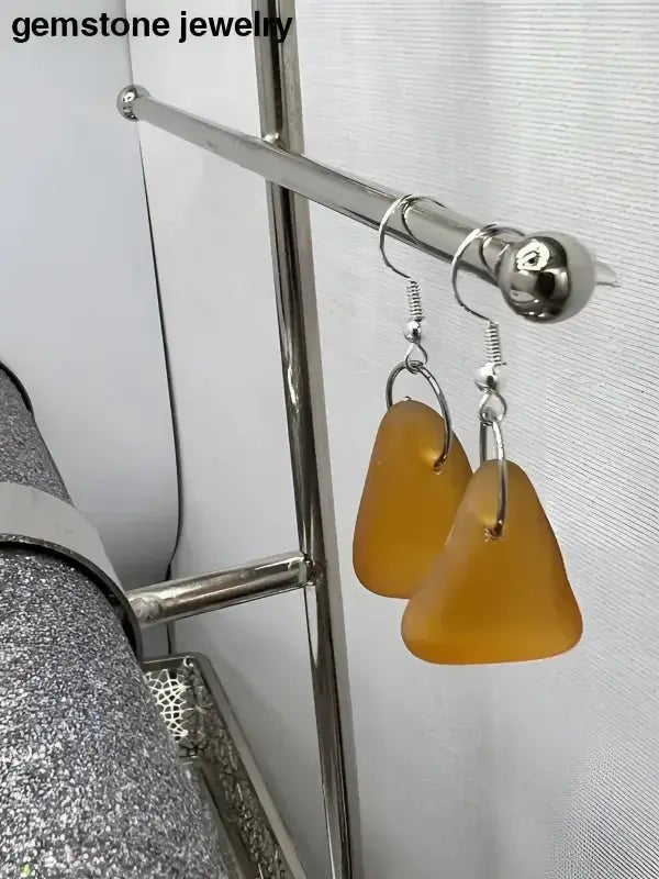 Amber Glass Dangling Earrings for a Stunning Look - Bec Sue Jewelry Shop