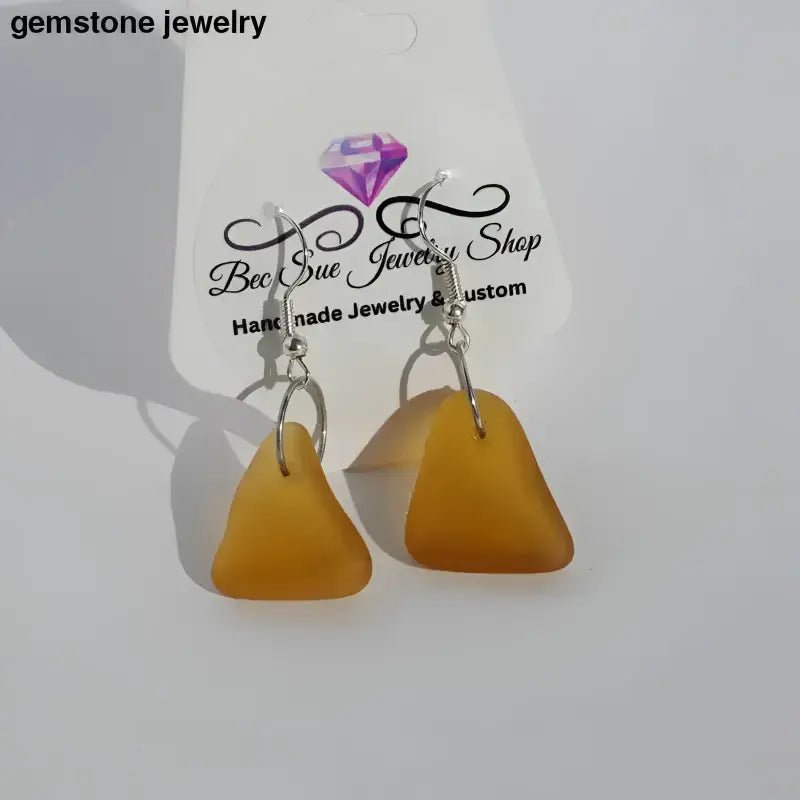 Amber Glass Dangling Earrings for a Stunning Look - Bec Sue Jewelry Shop