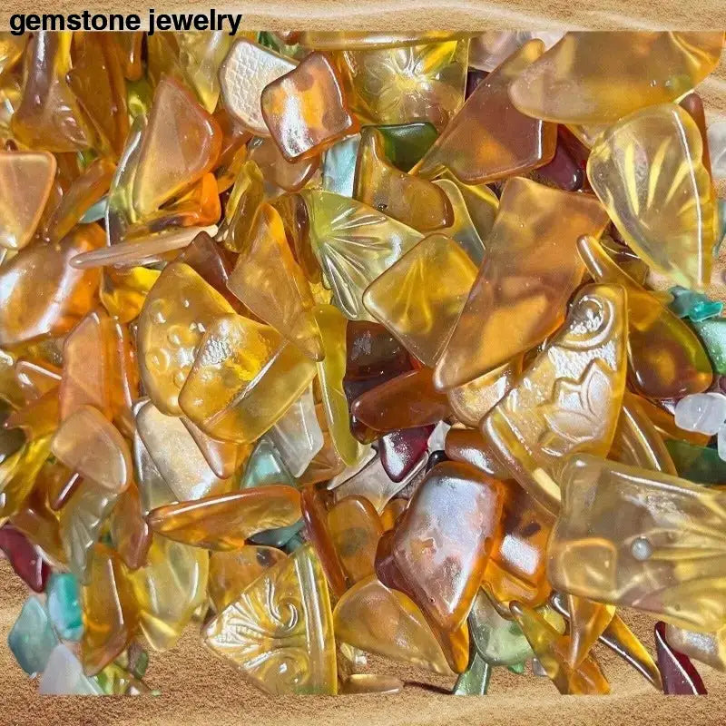 Amber Tumbled Sea Glass Shards, Tumbled Glass - Bec Sue Jewelry Shop