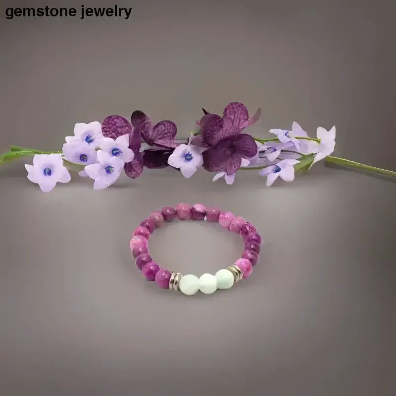 Angelite Bracelet with Silver Spacer Beads for Emotional Healing - Bec Sue Jewelry Shop