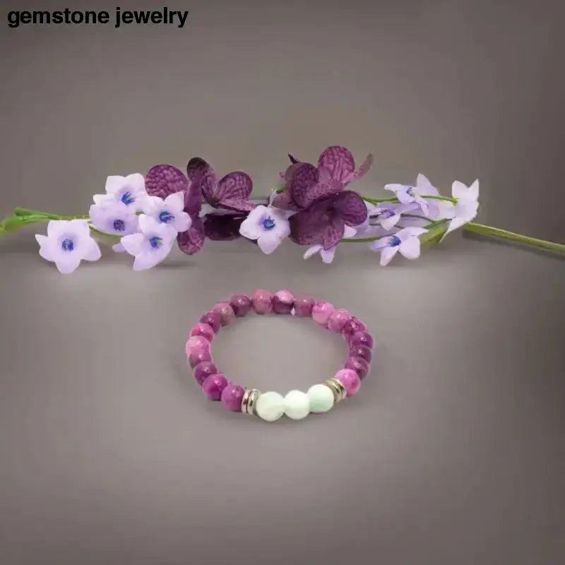 Angelite Bracelet with Silver Spacer Beads for Emotional Healing - Bec Sue Jewelry Shop