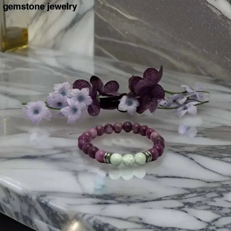 Angelite Bracelet with Silver Spacer Beads for Emotional Healing - Bec Sue Jewelry Shop