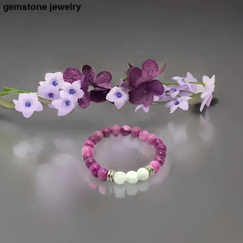 Angelite Bracelet with Silver Spacer Beads for Emotional Healing - Bec Sue Jewelry Shop