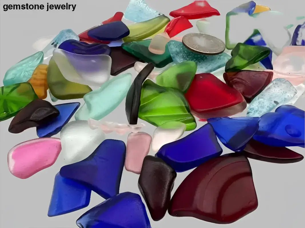 Assorted Colorful Recycled Glass Sea Glass Pieces - Bec Sue Jewelry Shop