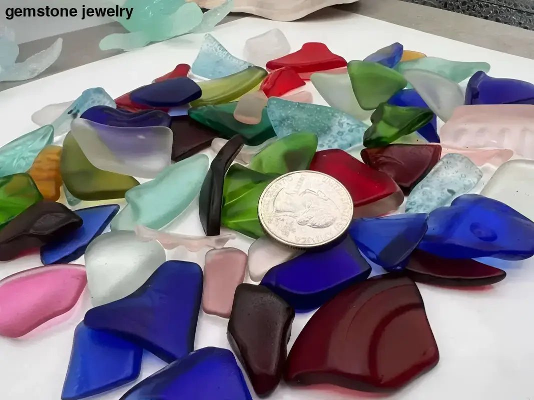 Assorted Colorful Recycled Glass Sea Glass Pieces - Bec Sue Jewelry Shop