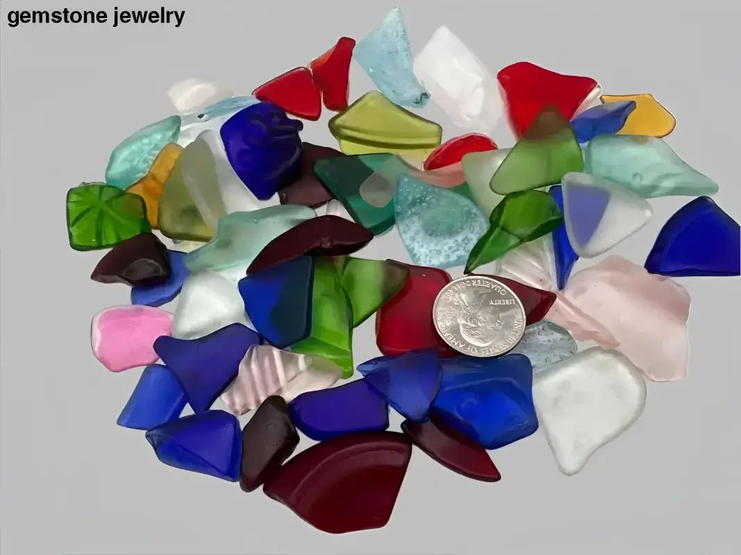 Assorted Colorful Recycled Glass Sea Glass Pieces - Bec Sue Jewelry Shop