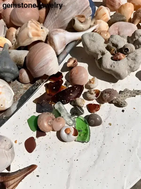 Assorted Gemstones Bowl Perfect for Beach Shell Decor - Bec Sue Jewelry Shop
