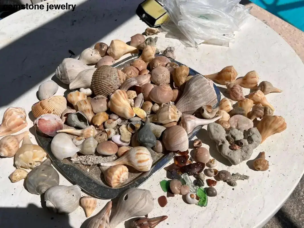 Assorted Gemstones Bowl Perfect for Beach Shell Decor - Bec Sue Jewelry Shop