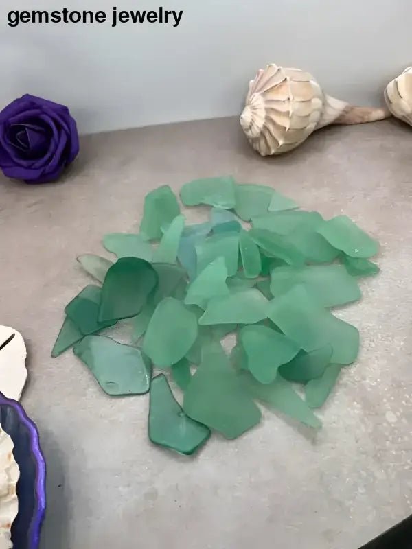 Assorted Tumbled Sea Glass in Green and Blue Colors - Bec Sue Jewelry Shop