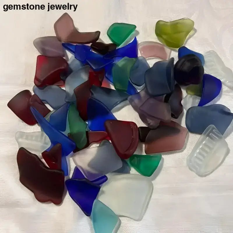 Assorted Tumbled Sea Glass Pieces in Vibrant Colors, Tumbled glass - Bec Sue Jewelry Shop