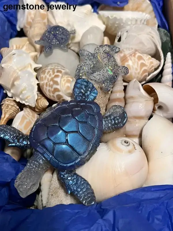 Authentic Florida Beach Shells with Decorative Turtle Figure - Bec Sue Jewelry Shop