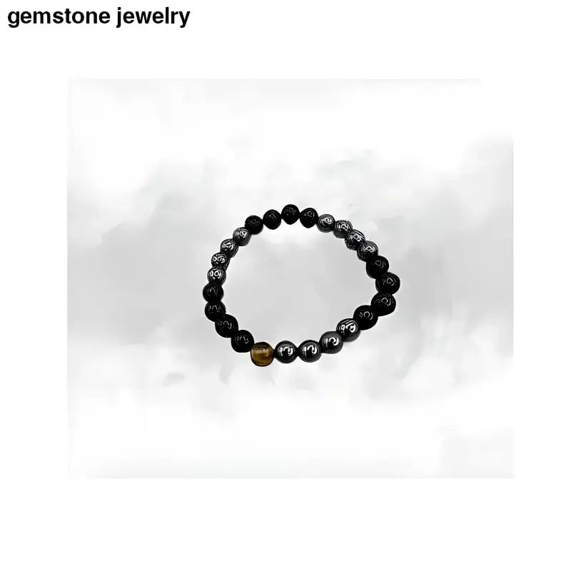 Beaded Bracelet with Tiger Eye Accent Bead - Bec Sue Jewelry Shop