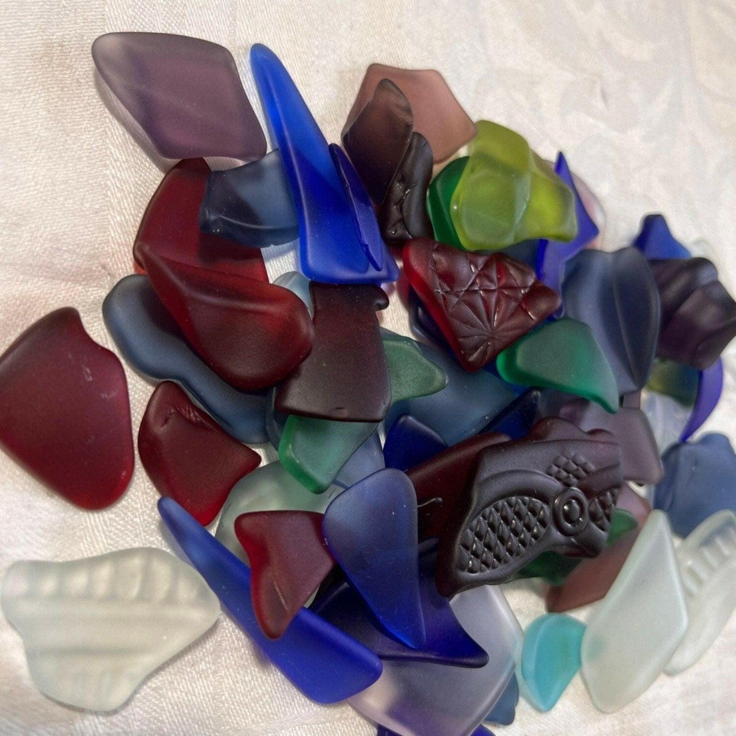 Bec Sue Jewelry Shop art glass Tumbled Sea Glass, Red Sea Glass, Blue Sea Glass, Tumbled Glass, Tags 467