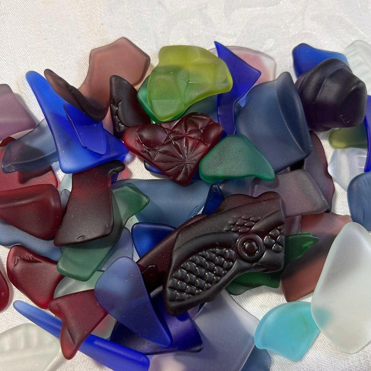 Bec Sue Jewelry Shop art glass Tumbled Sea Glass, Red Sea Glass, Blue Sea Glass, Tumbled Glass, Tags 467