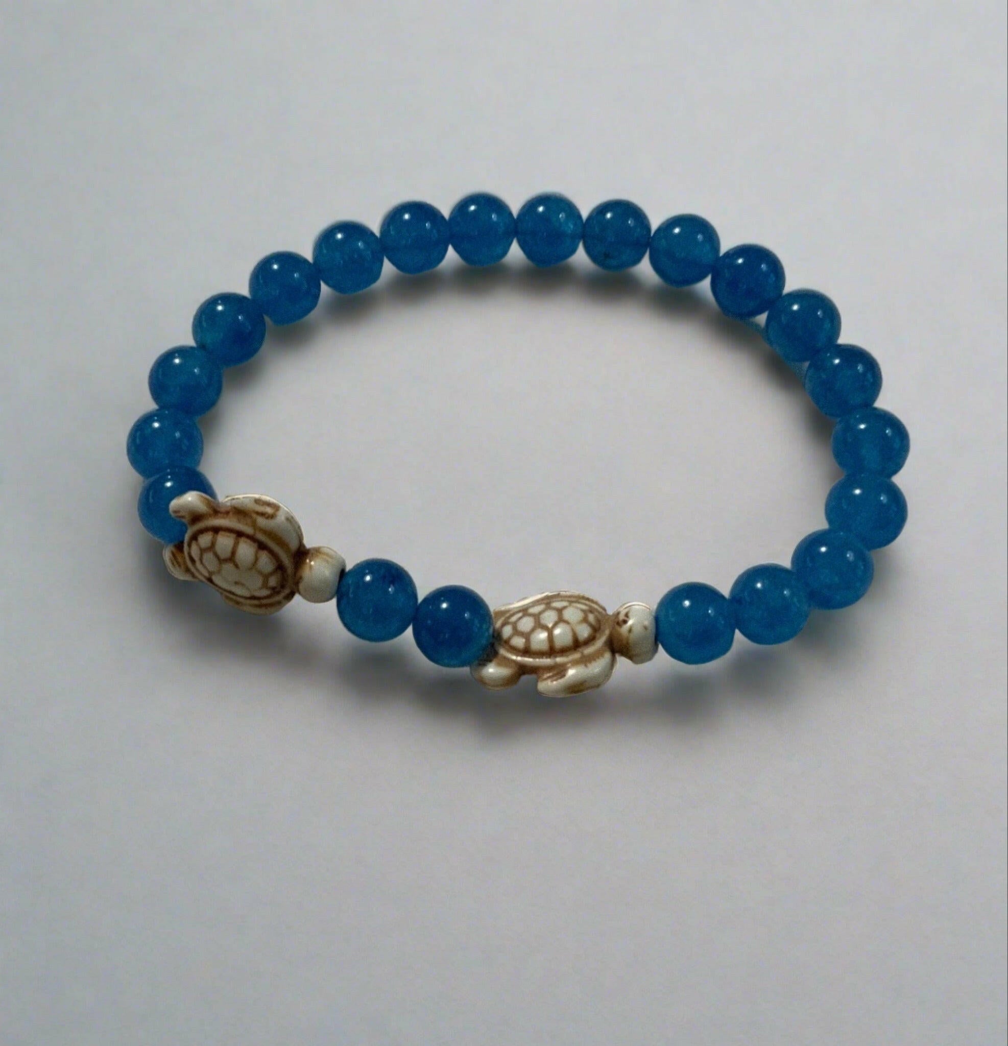 Bec Sue Jewelry Shop bracelet 6.5 / blue / corn flower blue jade Jade Turtle Bracelet, Blue Turtle Bracelet Tags 201