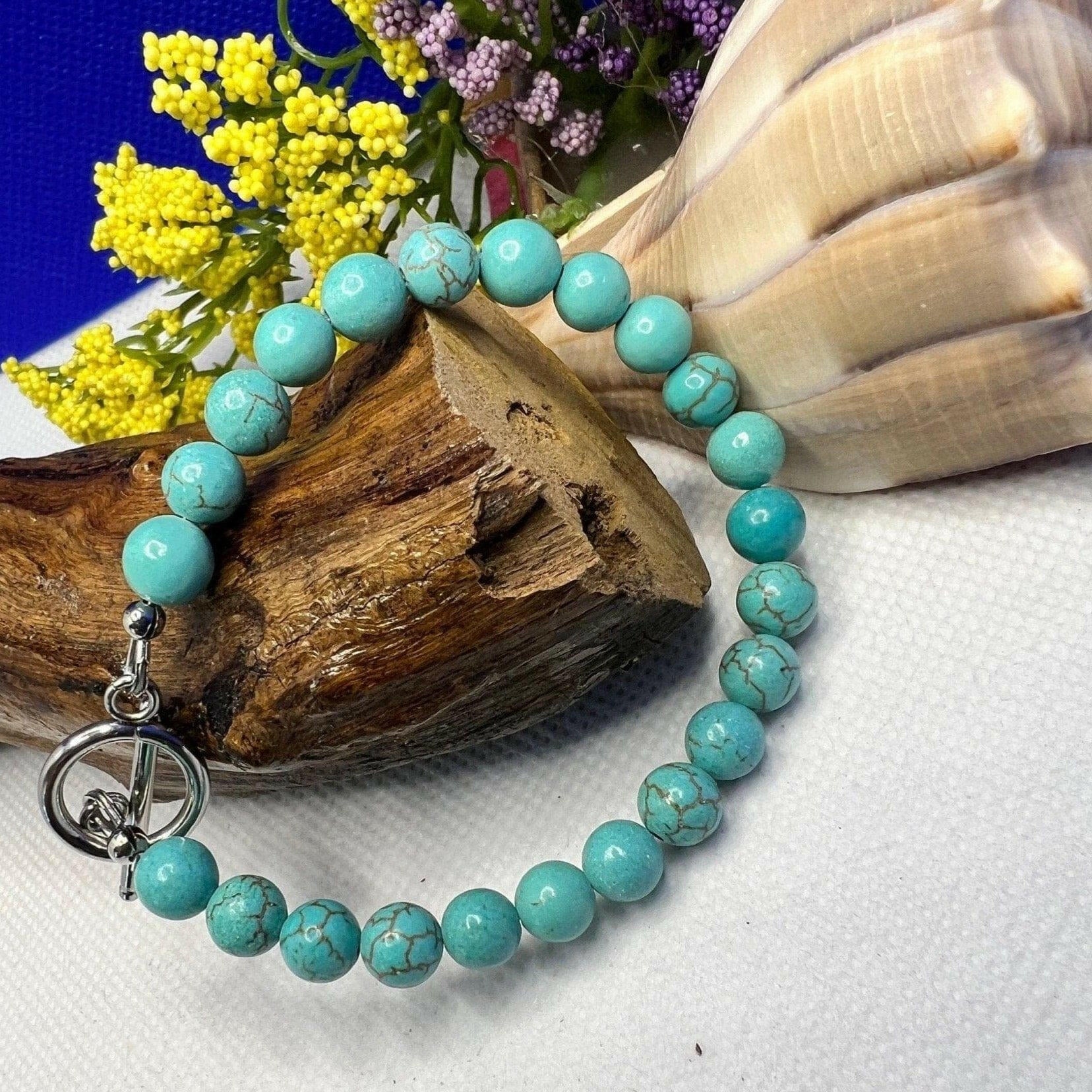 Bec Sue Jewelry Shop bracelet 6.5 / blue / turquoise Gemstone Turquoise Bracelet Tags 328