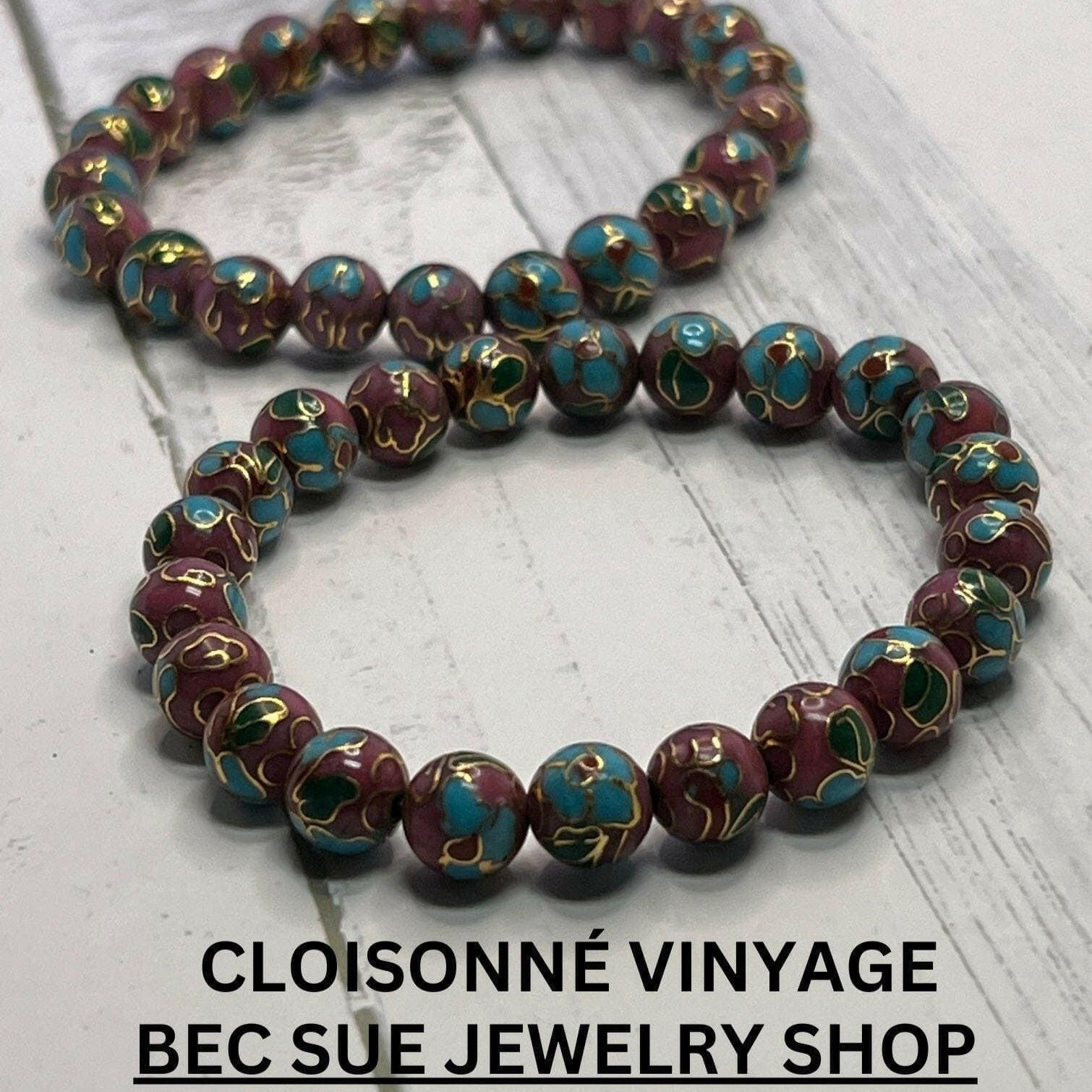 Bec Sue Jewelry Shop bracelet 6.5 / purple / Cloisonne beads Chinese Cloisonné Bracelet Tags 493