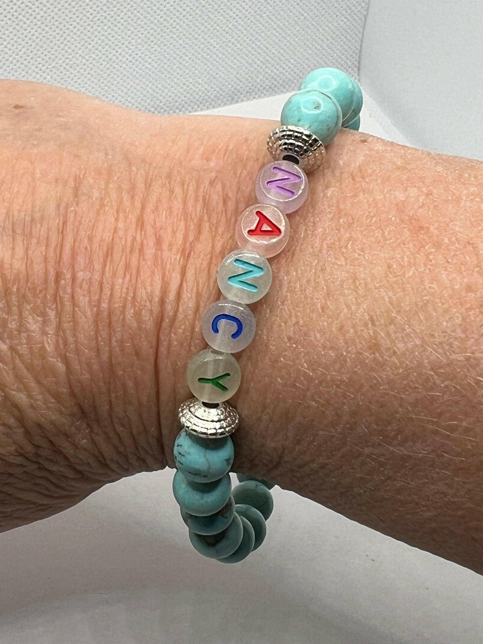 Bec Sue Jewelry Shop bracelet Turquoise Custom name Bracelet, Turquoise Healing Stone Tags