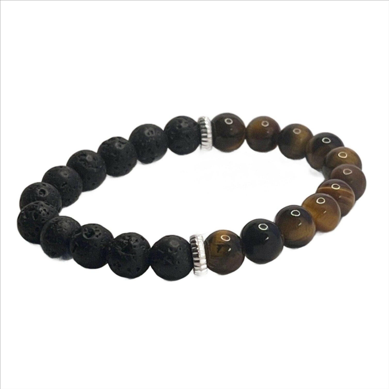 Bec Sue Jewelry Shop bracelets 6.5 / black Lava Stone Bracelet, Tiger Eye Bracelet, Lava Rock Essential Oil bracelet Tags 504