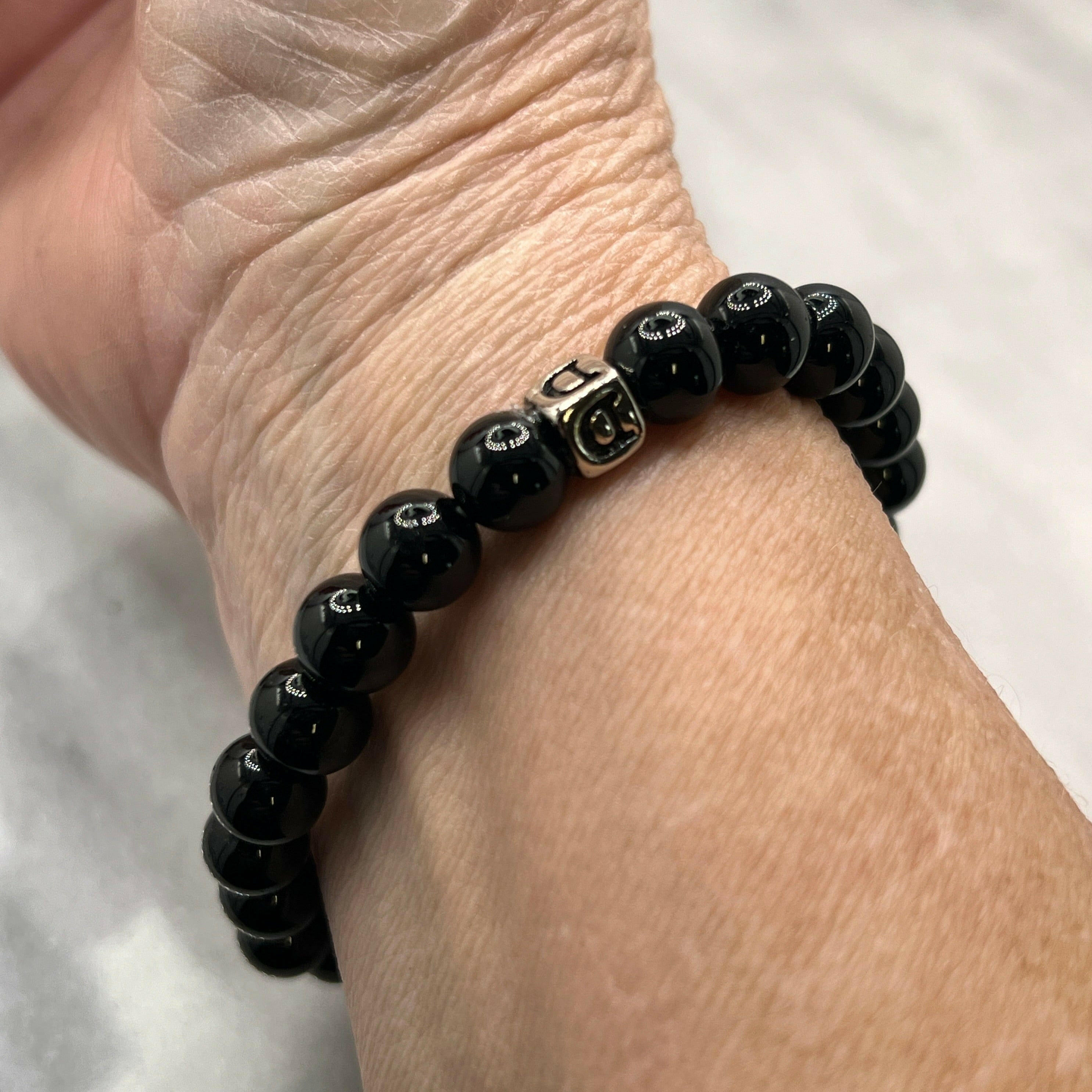 Handcrafted Black Onyx personalized bracelet for elegant style