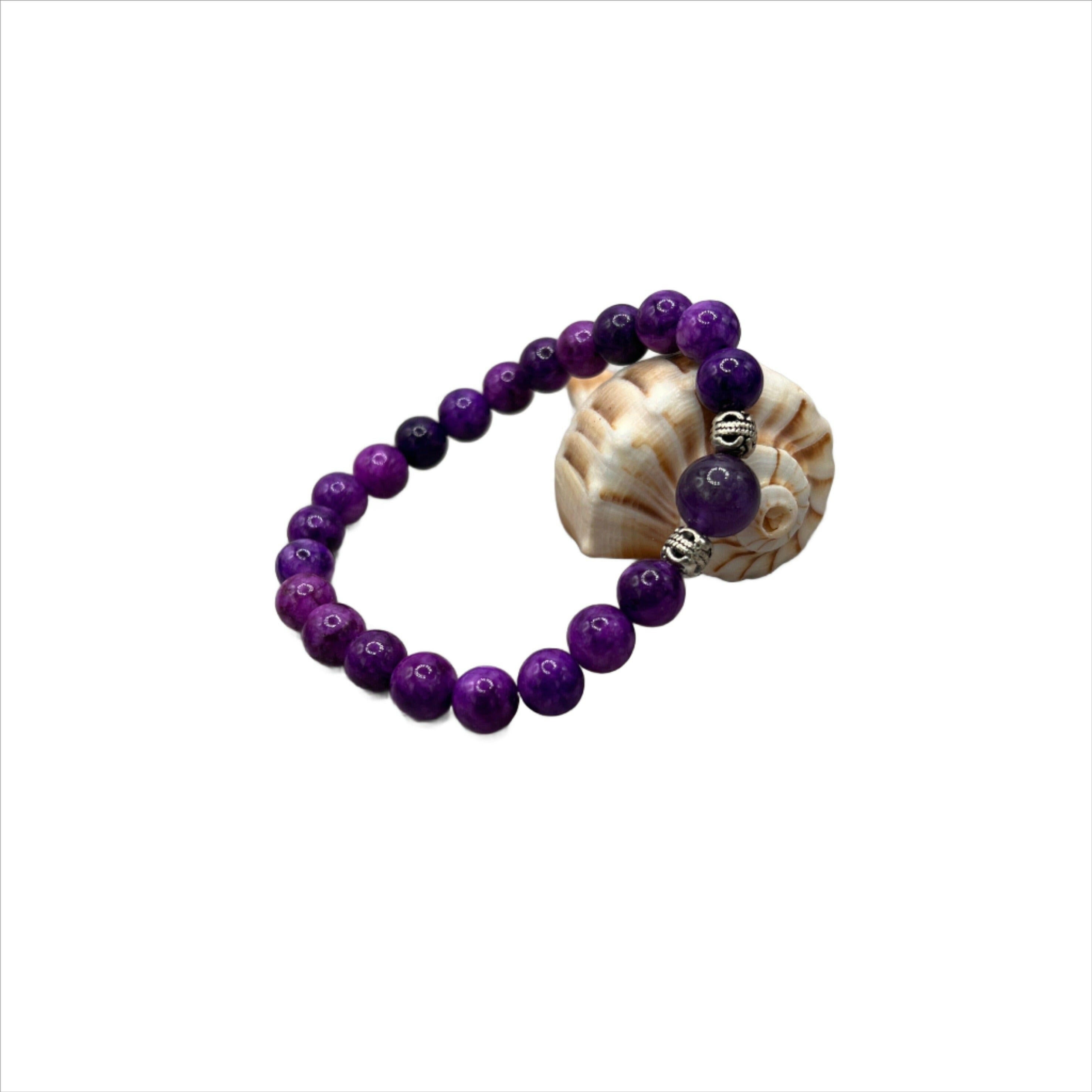 Bec Sue Jewelry Shop bracelets 6.5 / purple / sugilite/amethyst Sugilite and Amethyst Gemstone Harmony Bracelet Tags 669