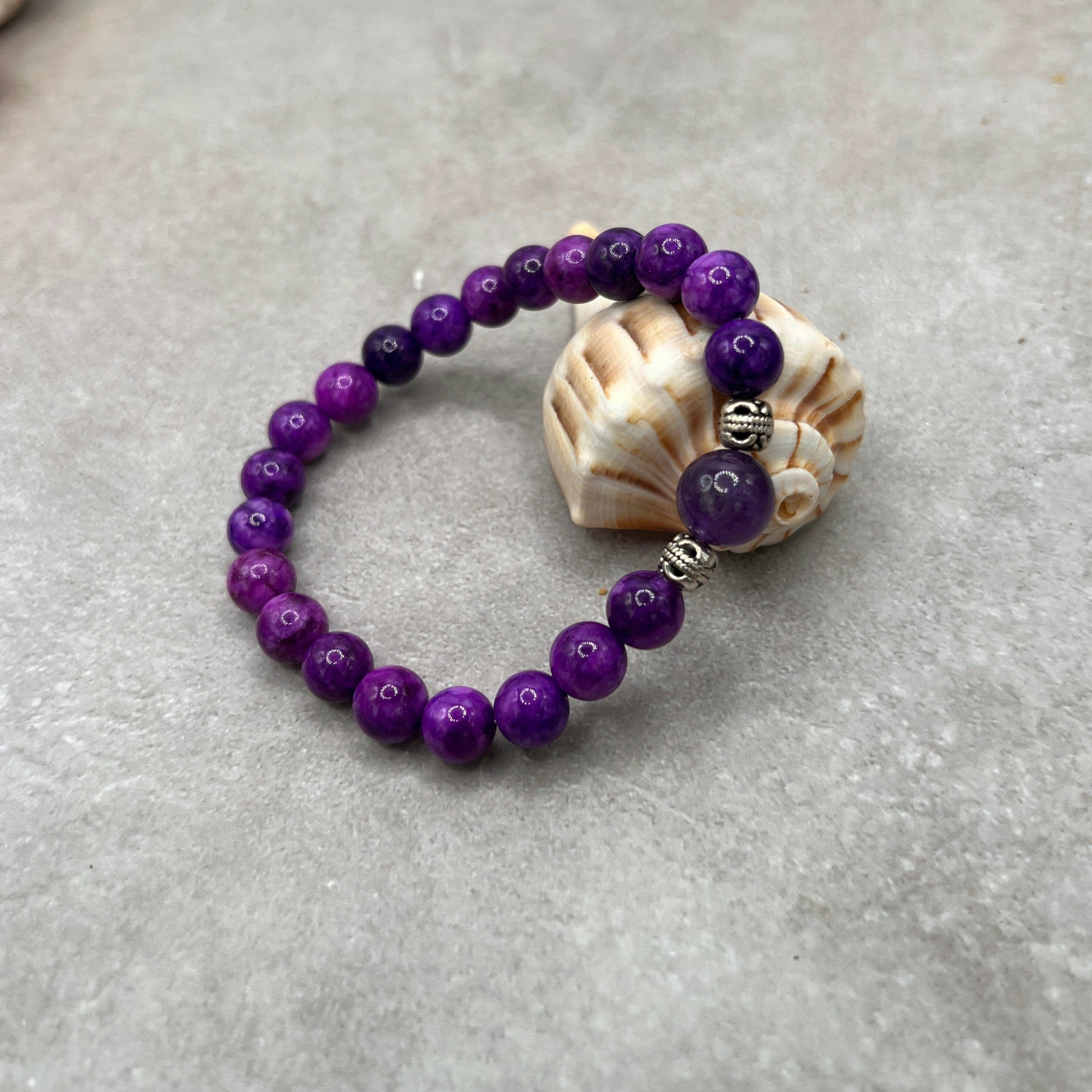 Bec Sue Jewelry Shop bracelets 6.5 / purple / sugilite/amethyst Sugilite and Amethyst Gemstone Harmony Bracelet Tags 669