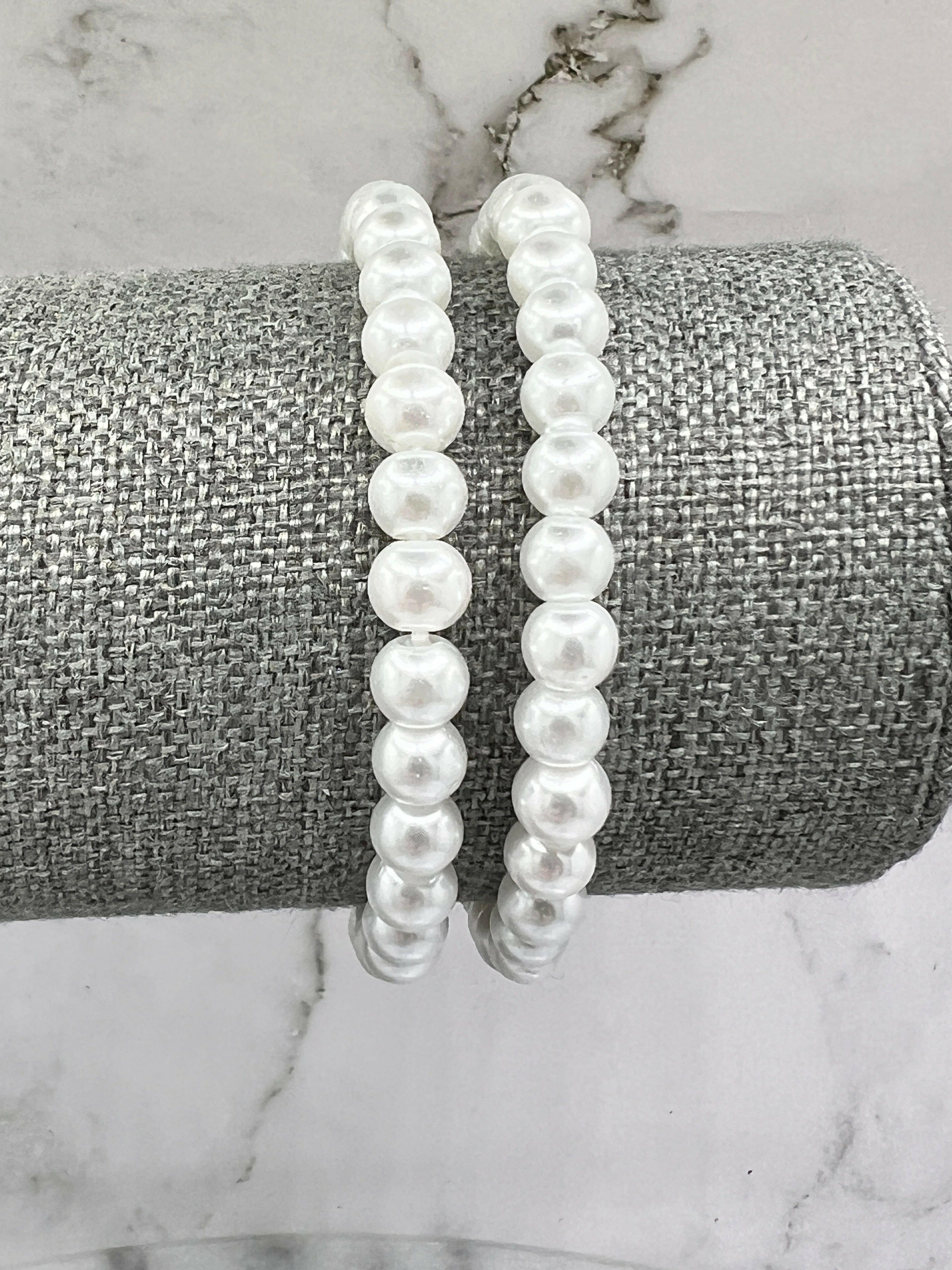 "6mm white pearl beads, elegant jewelry accessory"