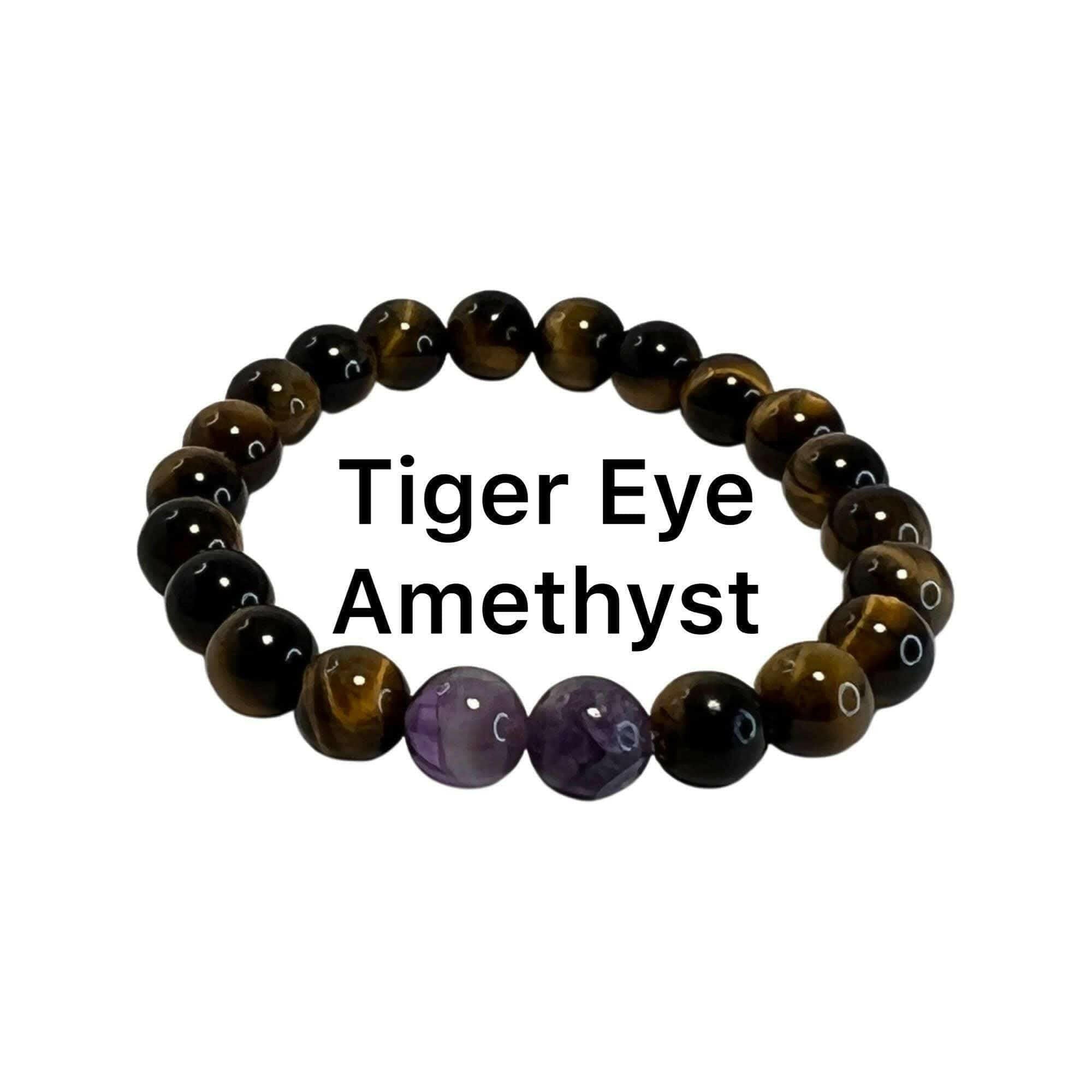 Bec Sue Jewelry Shop chakra bracelet 6.5 / yellow/purple / tiger eye/ amethyst Tiger Eye Amethyst, Tiger Eye Bracelet, Amethyst 8mm Bracelet Tags 345