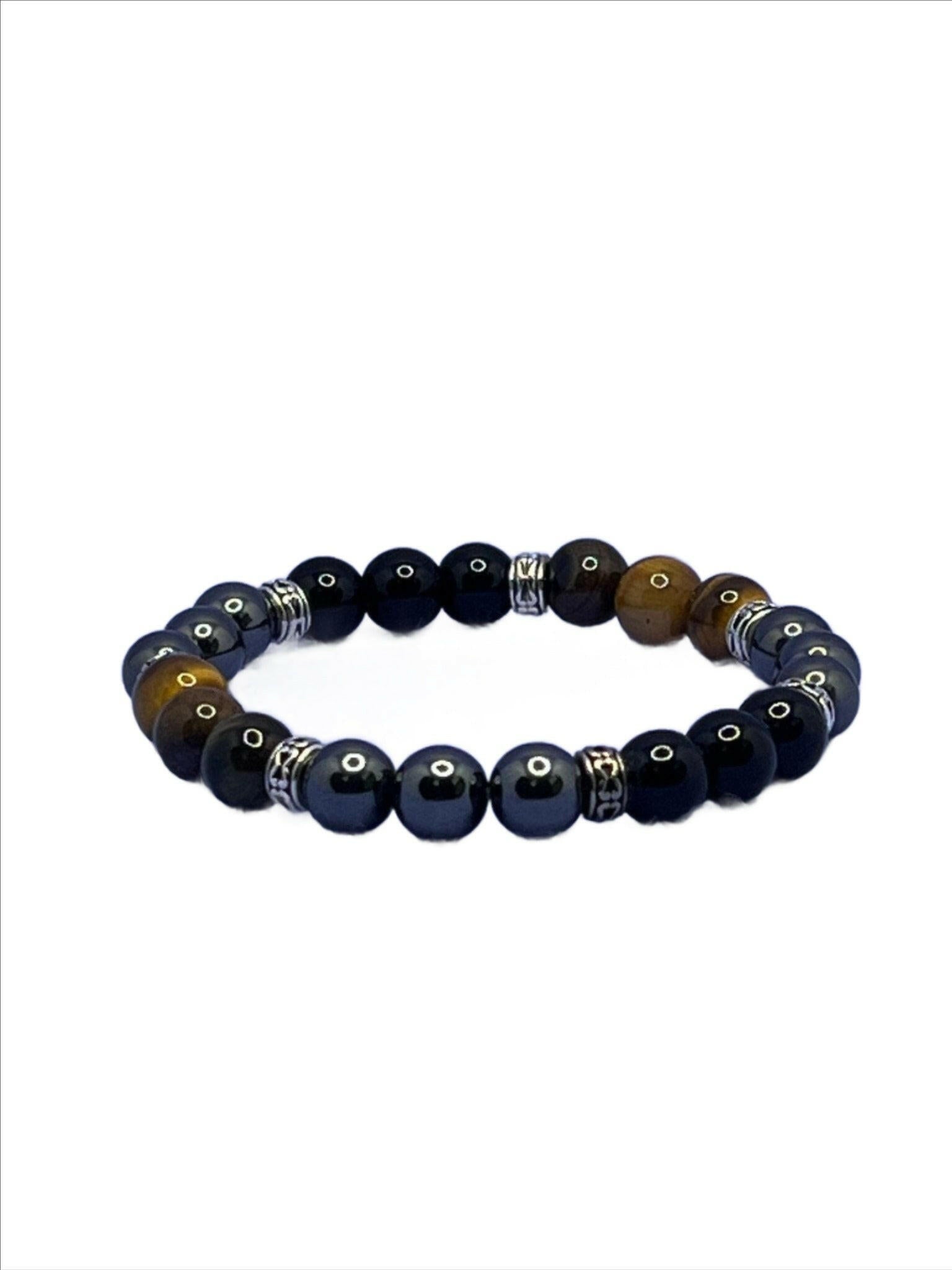 Bec Sue Jewelry Shop chakra bracelet 6.75 / black/yellow / hematite/tiger eye/obsidian Tiger Eye Bracelet for Women, Healing Crystal Bracelet Anxiety Tags 499