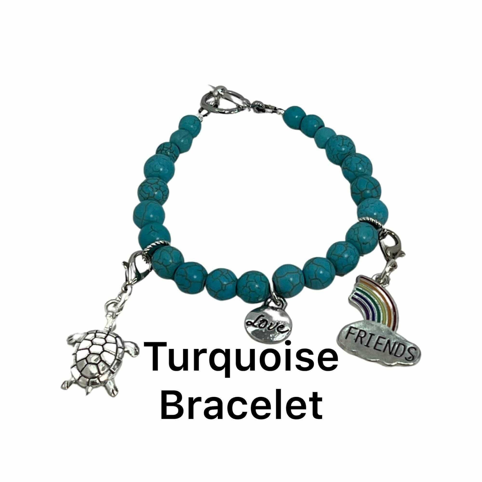 Bec Sue Jewelry Shop charm bracelet 6 / blue / turquoise Turquoise Friendship Bracelet, Turquoise charm Bracelet Tags 290