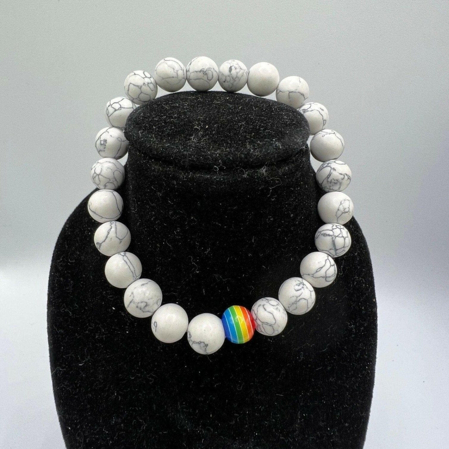 Bec Sue Jewelry Shop Howlite Gemstone Stretch Bracelet, White Howlite Bracelet Tags