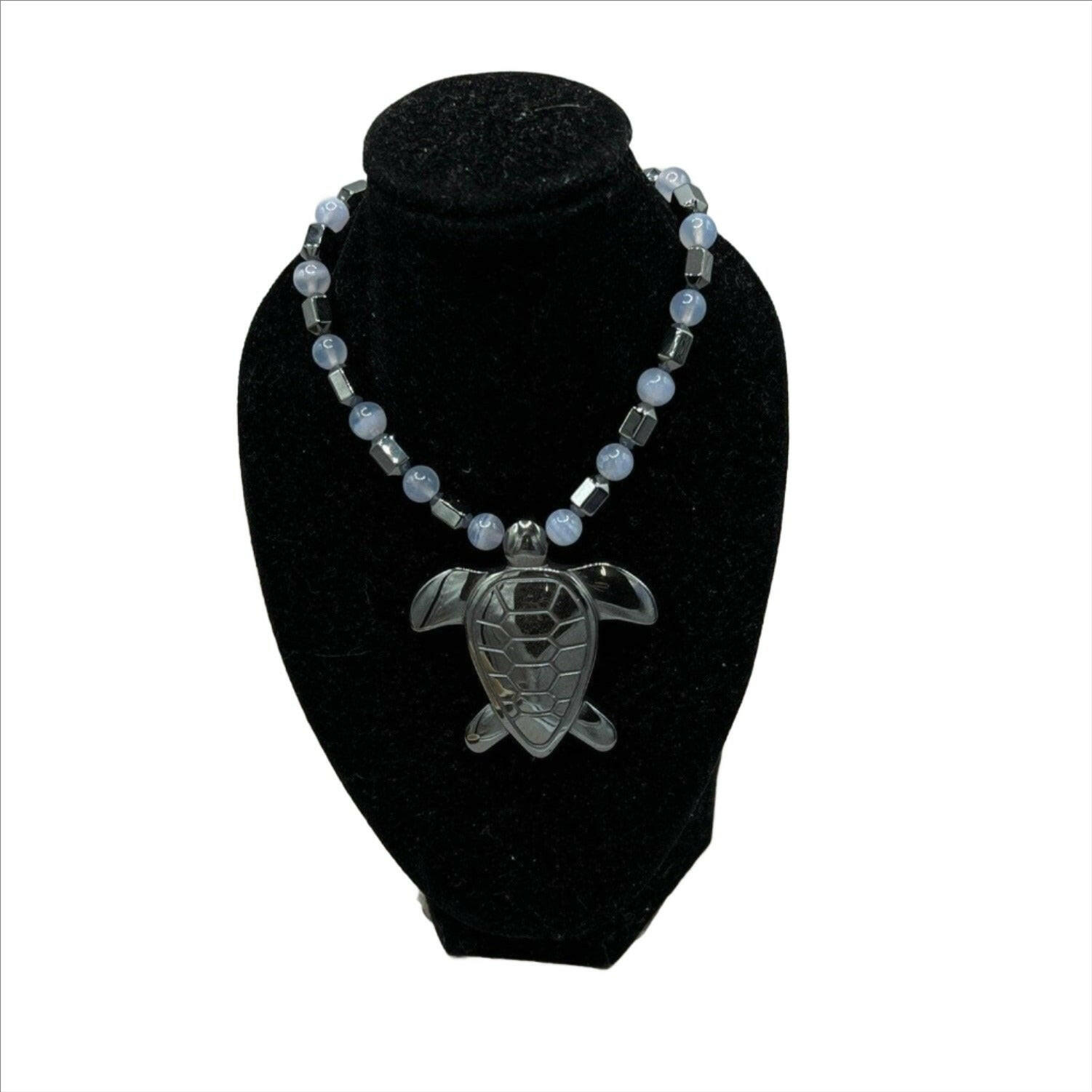 Bec Sue Jewelry Shop Necklaces 19 / black/purple / hematite / purple Sea Turtle Necklace, Hematite Gemstone Necklace, Hematite Energy Infusion Tags 187