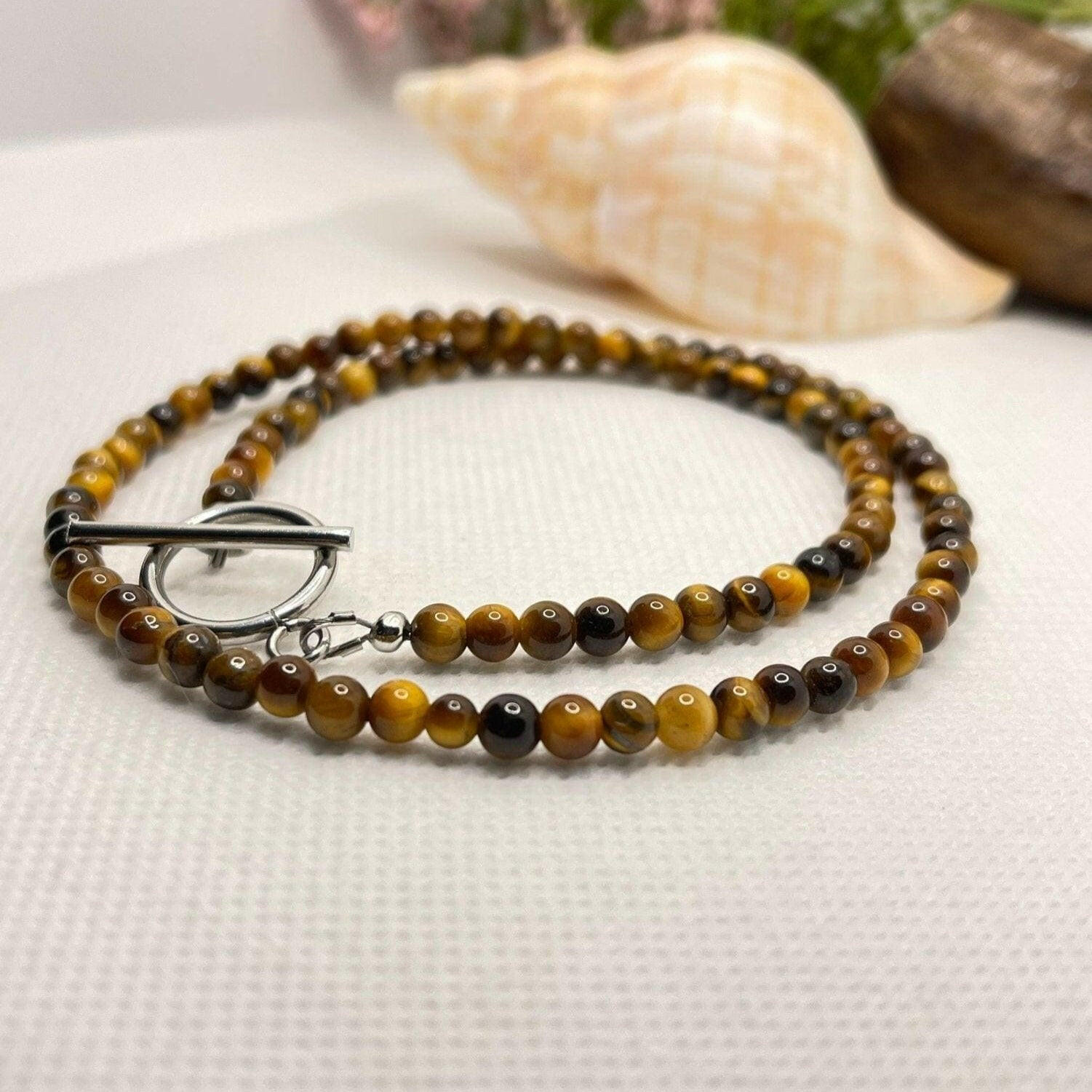 Bec Sue Jewelry Shop Necklaces 19 / yellow / Tiger Eye Tiger Eye Necklace, Tiger Eye Healing Necklace Tags 308