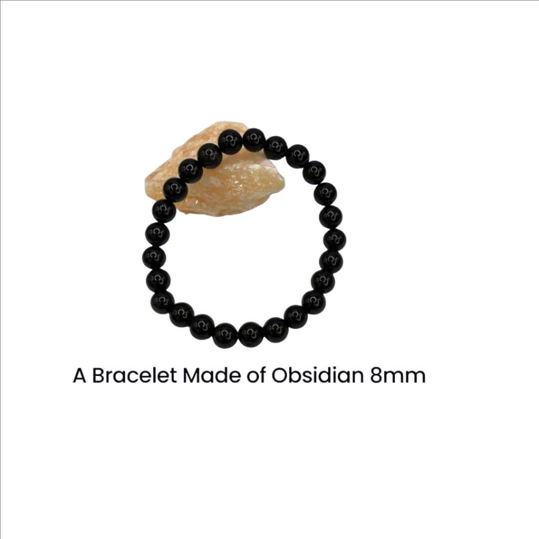 Exquisite Black Obsidian | 8mm Bracelet | Bec Sue Jewelry Shop