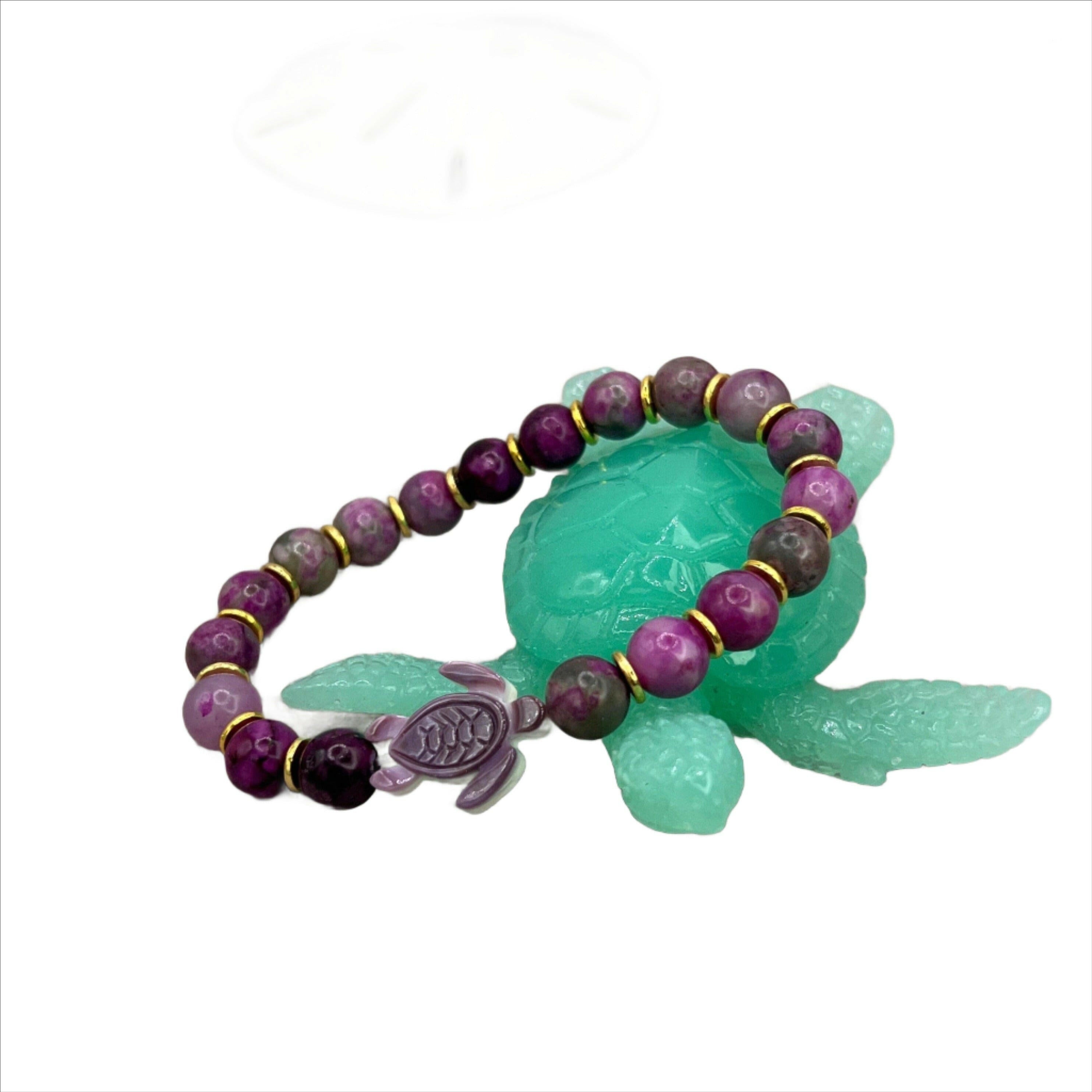 Bec Sue Jewelry Shop sugilite bracelet Sugilite Jewelry, Turtle Sugilite 8mm Stone Tags