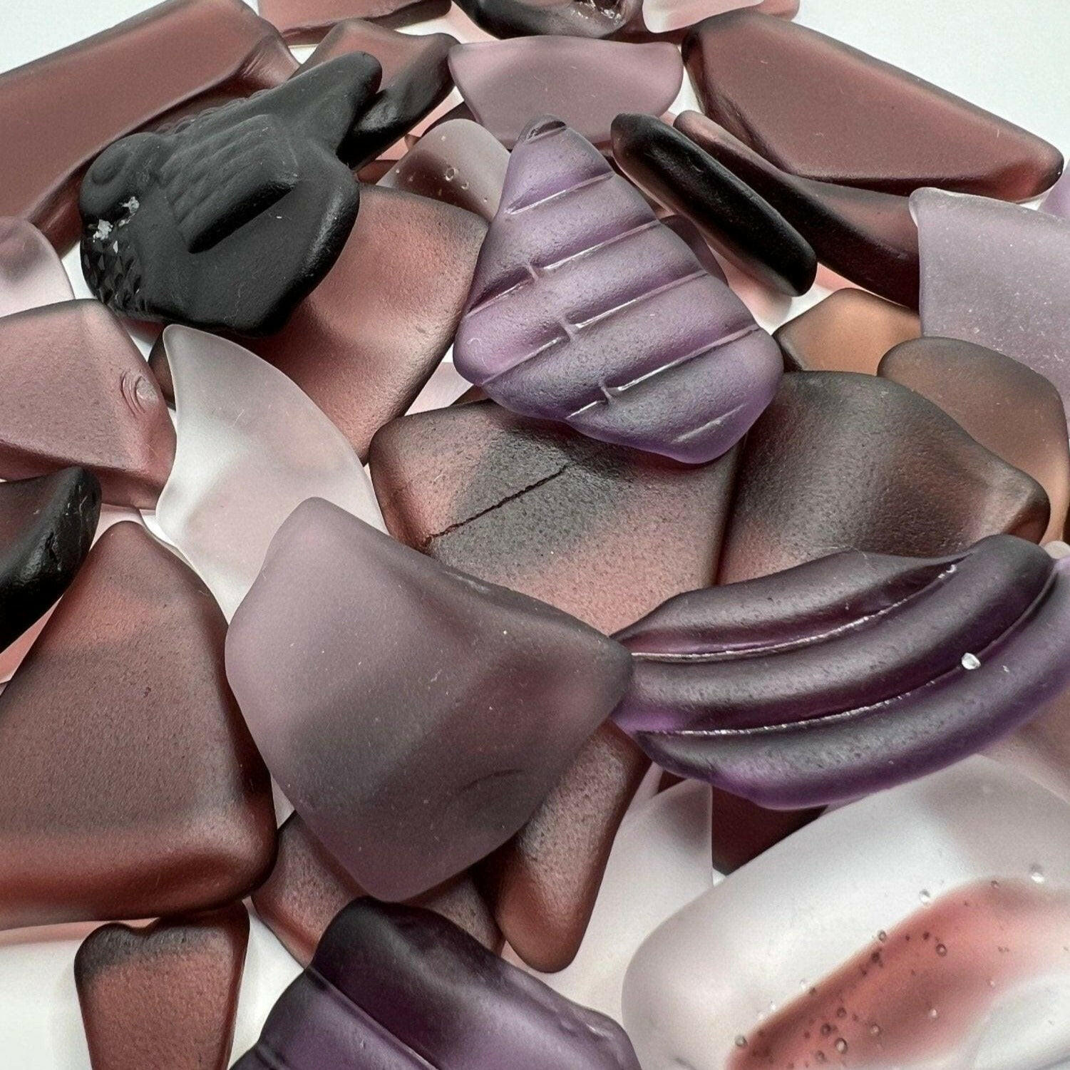 Bec Sue Jewelry Shop tumbled glass purple / small/medium/large / tumbled glass Sea Glass Jewelry Tags 429