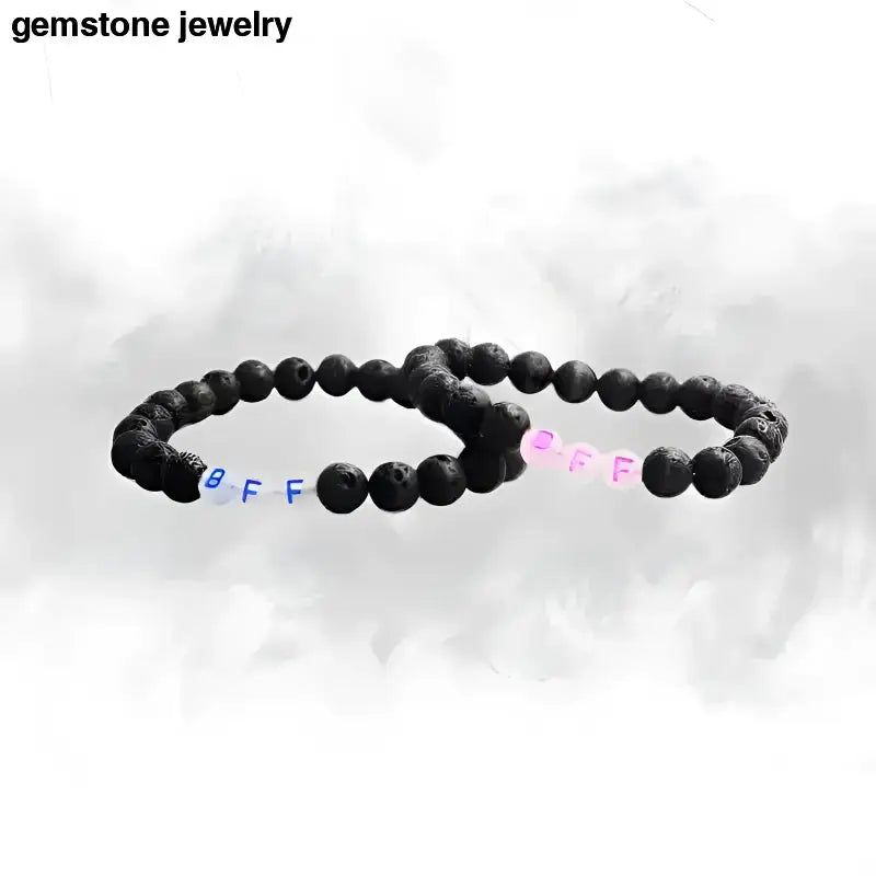 BFF Black Lava Bracelet for Friends - Bec Sue Jewelry Shop