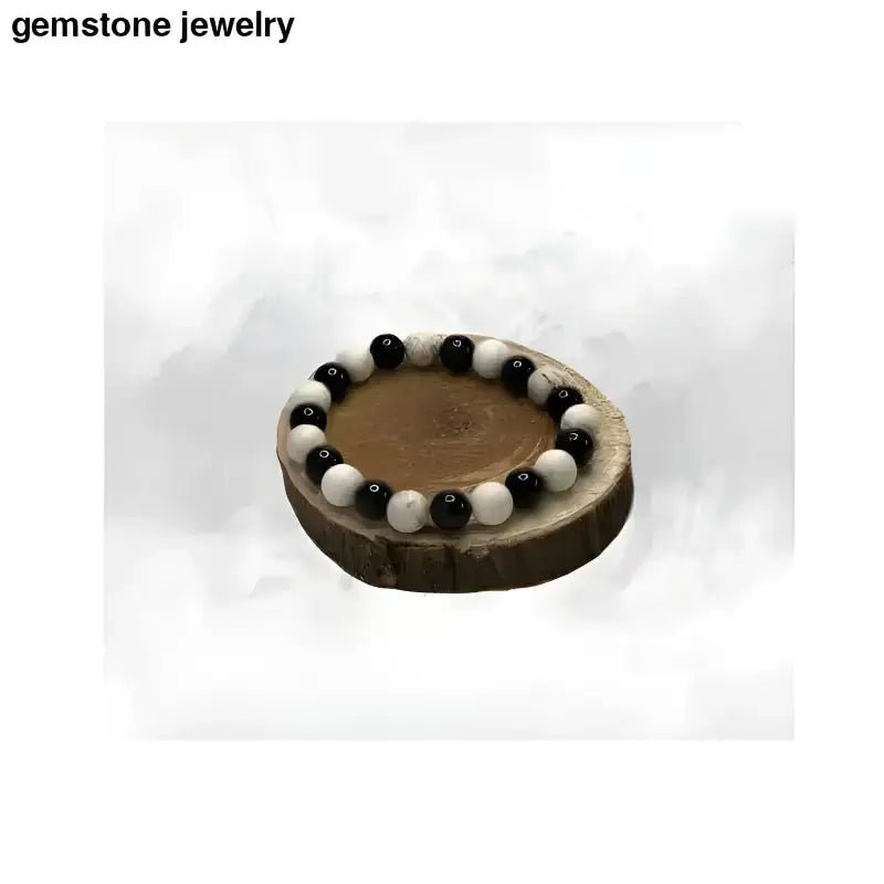 Black and White Turquoise Bead Bracelet - Bec Sue Jewelry Shop