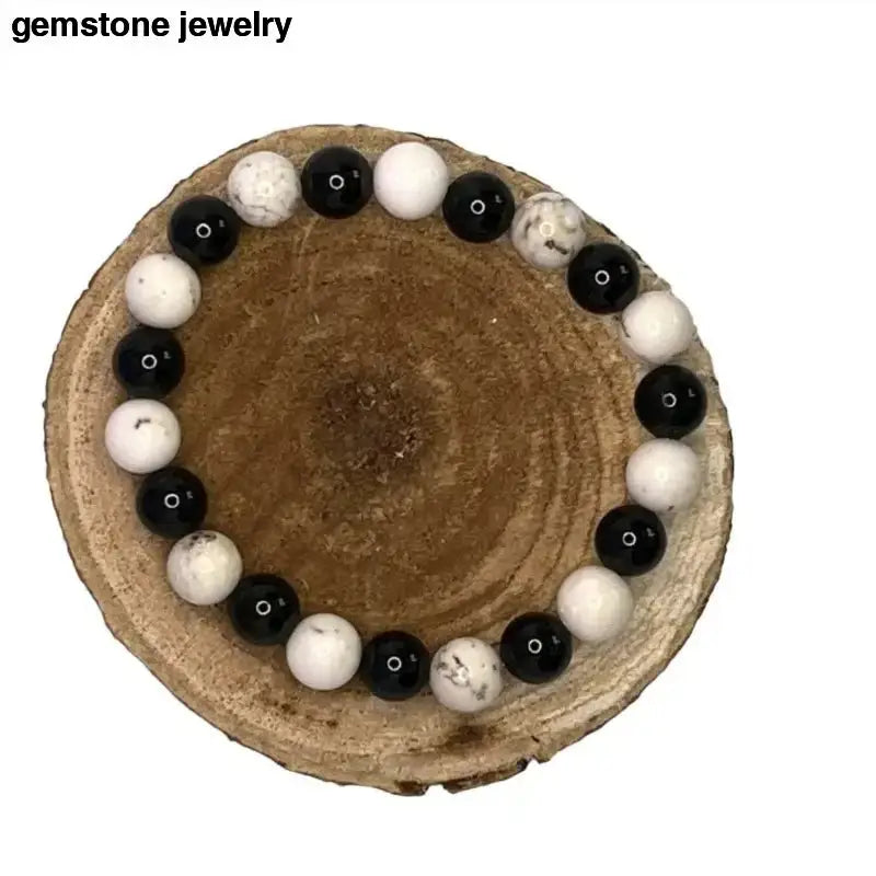 Black and White Turquoise Bead Bracelet - Bec Sue Jewelry Shop