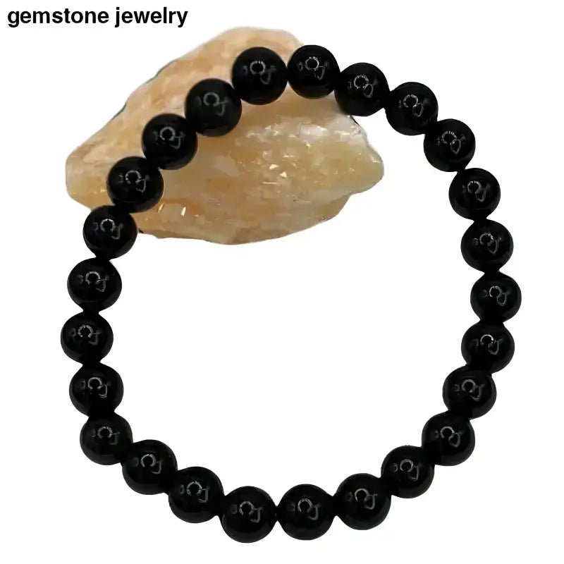 Black Obsidian Bracelet with Elegant Beaded Design - Bec Sue Jewelry Shop