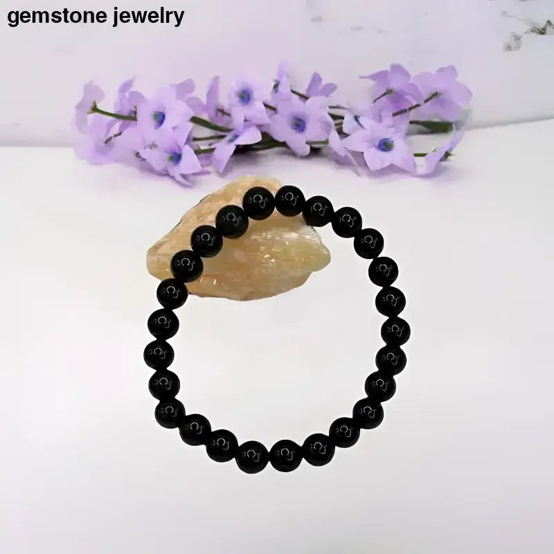Black Obsidian Bracelet with Elegant Beaded Design - Bec Sue Jewelry Shop