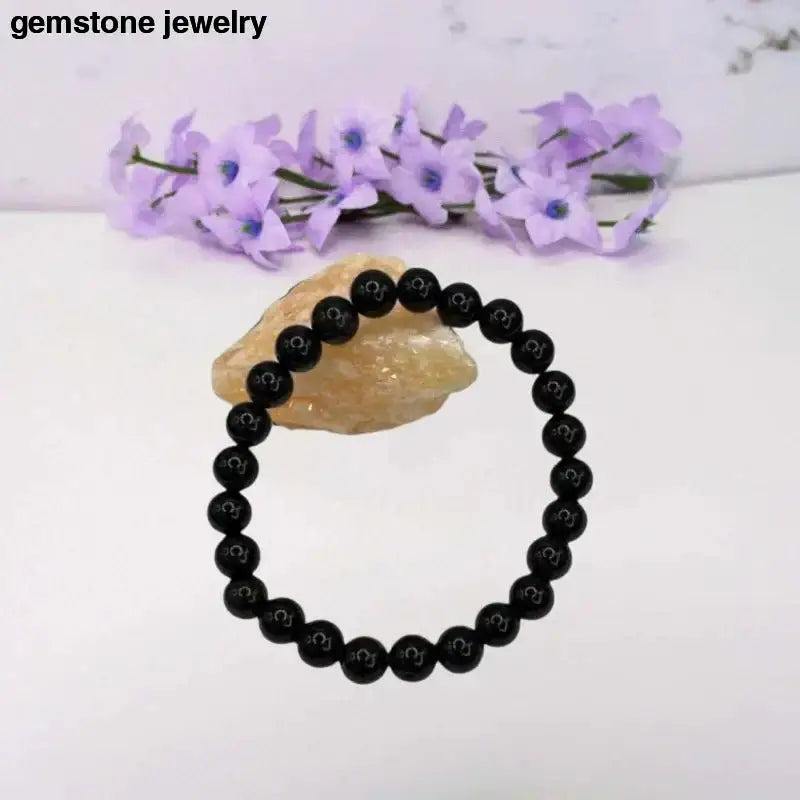 Black Obsidian Bracelet with Elegant Beaded Design - Bec Sue Jewelry Shop