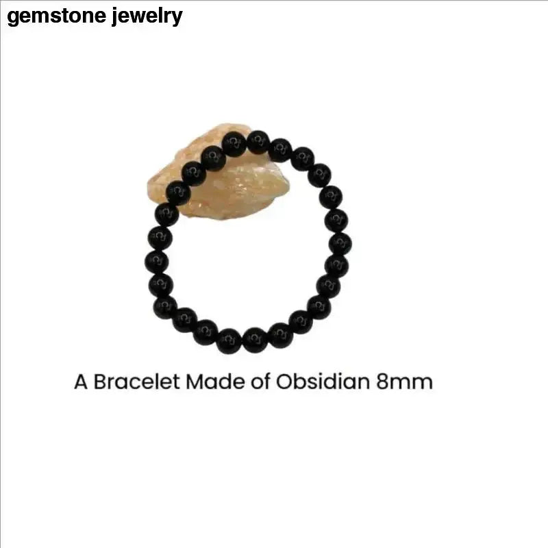 Black Obsidian Bracelet with Elegant Beaded Design - Bec Sue Jewelry Shop